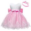 Baby Dress Bowknot Flower Dresses Lace Pageant Party Wedding Flower Girl Tutu Gown (Pink, 12-18 Months) view 2