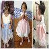 Baby Dress Bowknot Flower Dresses Lace Pageant Party Wedding Flower Girl Tutu Gown (Light Pink, 18-24 Months) view 2