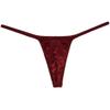 Jaxu Men's Swim Thong Slim Pouch G-String Bikini Shiny T-back 3-Pack Wine Red L view 2