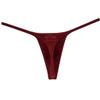 Jaxu Men's Swim Thong Slim Pouch G-String Bikini Shiny T-back 3-Pack Wine Red L view 4