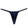 Jaxu Men's Swim Thong Slim Pouch G-String Bikini Shiny T-back 3-Pack Dark Blue M view 3