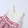 Baby Dress Bowknot Flower Dresses Lace Pageant Party Wedding Flower Girl Tutu Gown (Dark Pink, 18-24 Months) view 4
