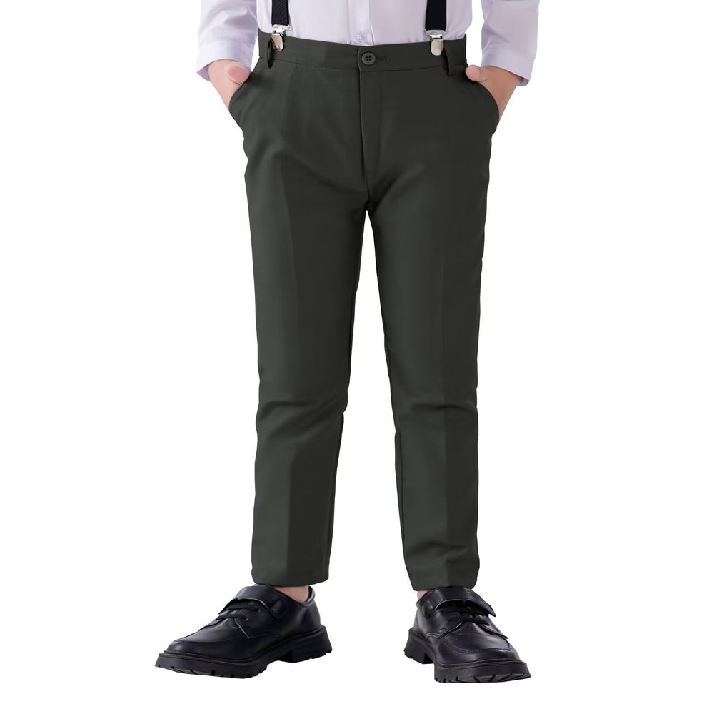 Boys' Dress Pants Gray Boys School Uniform Pants for Kids Suit Pants Trousers for Baptism Golf Easter Wedding Size 10