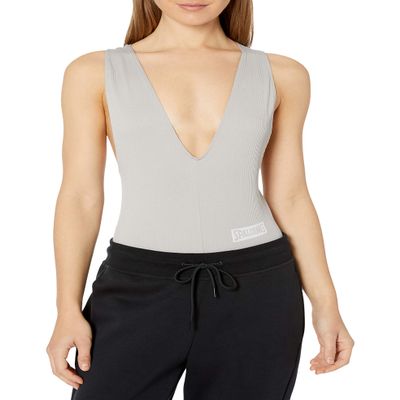 Spalding Women's Seamless Deep V-Neck Bodysuit Opal Grey