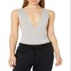 Spalding Women's Seamless Deep V-Neck Bodysuit Opal Grey view 1