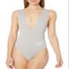 Spalding Women's Seamless Deep V-Neck Bodysuit Opal Grey view 3