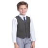 Fersumm Boys Vest for Kids Toddler Boy Dress Vest 3 Button Formal Suits Waistcoat Gray Size 6 view 3