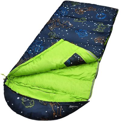 AceCamp Sleeping Bag for Kids, Boys Girls Camping Bag, Glow in The Dark Portable Water-Resistant Toddler Sleeping Bag, Temp Rating 30F/ -1, for Camping, Hiking, Slumber Party (Kids)