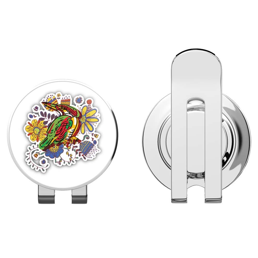 888 Graphics Colorful Bird Golf Hat Clip with Magnetic Ball Marker