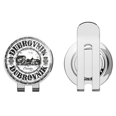 888 Graphics Dubrovnik Croatia Grunge Travel Stamp Golf Hat Clip with Magnetic Ball Marker