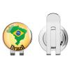 888 Graphics Brazil Map Flag Glossy Label Golf Hat Clip with Magnetic Ball Marker view 1