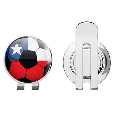 888 Graphics Chile Glossy Flag Soccer Ball Golf Hat Clip with Magnetic Ball Marker
