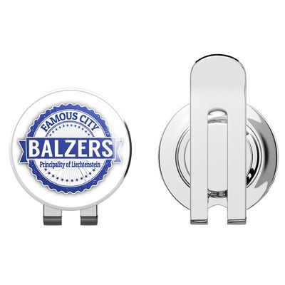 888 Graphics Balzers City Liechtenstein Grunge Travel Stamp Golf Hat Clip with Magnetic Ball Marker