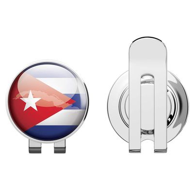 888 Graphics Cuba Map Flag Glossy Label Golf Hat Clip with Magnetic Ball Marker