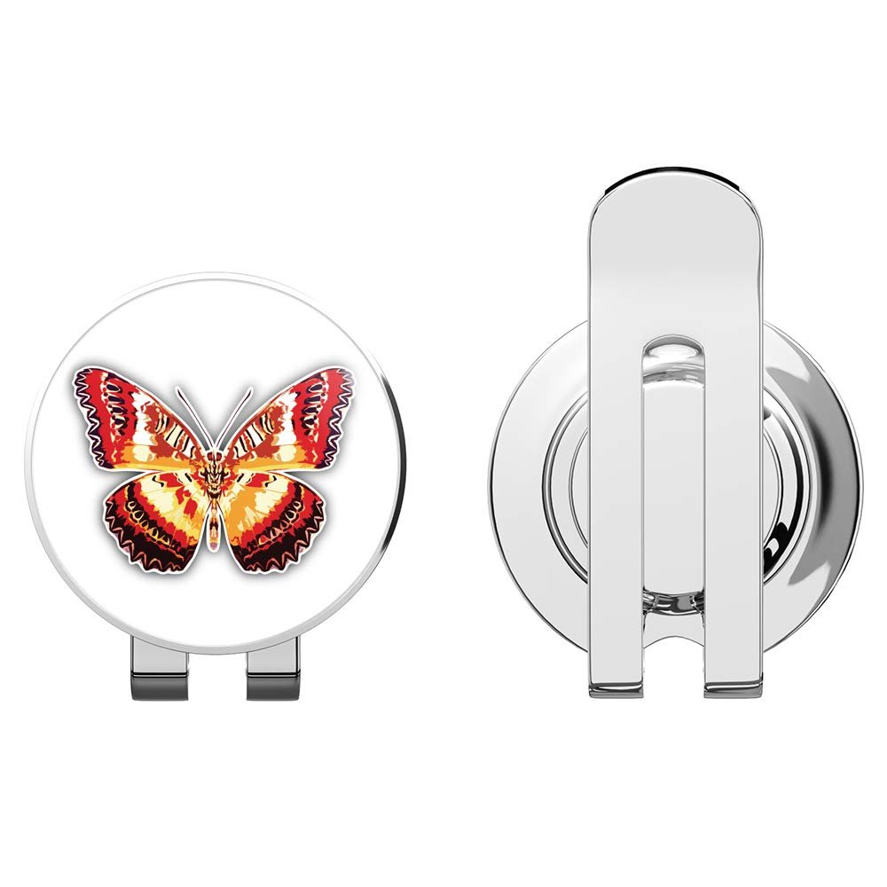 888 Graphics Cheerful Butterfly Golf Hat Clip with Magnetic Ball Marker