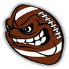 888 Graphics Angry Rugby Ball Face Mascot Golf Hat Clip with Magnetic Ball Marker view 2