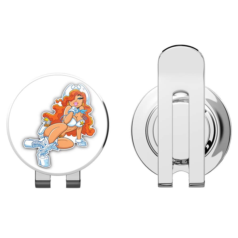 888 Graphics Cowgirl Lady Sheriff Sexy Cartoon Golf Hat Clip with Magnetic Ball Marker
