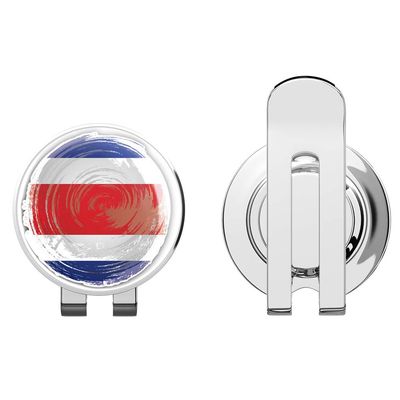 888 Graphics Costa Rica Grunge Flag Golf Hat Clip with Magnetic Ball Marker