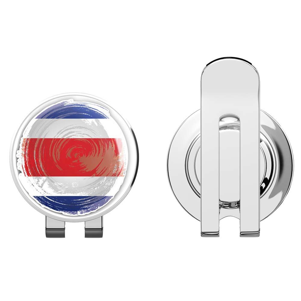 888 Graphics Costa Rica Grunge Flag Golf Hat Clip with Magnetic Ball Marker