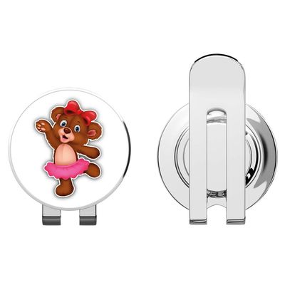 888 Graphics Cute Bear Girl Dancing Golf Hat Clip with Magnetic Ball Marker