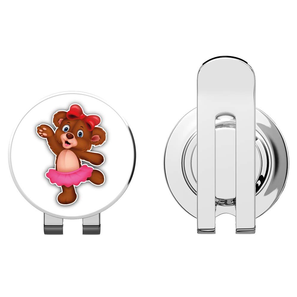 888 Graphics Cute Bear Girl Dancing Golf Hat Clip with Magnetic Ball Marker