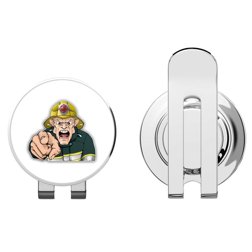 888 Graphics Angry Firefighter Golf Hat Clip with Magnetic Ball Marker