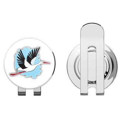 888 Graphics Flying Stork Golf Hat Clip with Magnetic Ball Marker