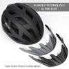 Adult-Men-Women Bike Helmet with Light - Mountain Road Bicycle Helmet with Replacement Pads & Detachable Visor view 2