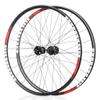 700C Road Bike Wheels CX Bicycle Wheelset Double Wall Rim 622mm Ultra-Light 1860g C/V Brake 8-11S Cassette Hub Sealed Bearing QR (Size : Red)