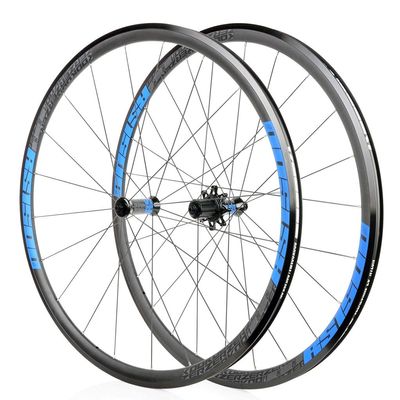 700C Bicycle Wheelset Front Rear Wheel for Road Bike Ultra-Light Rim Brake 8/9/10/11S Cassette Sprockets NBK Sealed Bearing QR 1740g (Size : Blue)