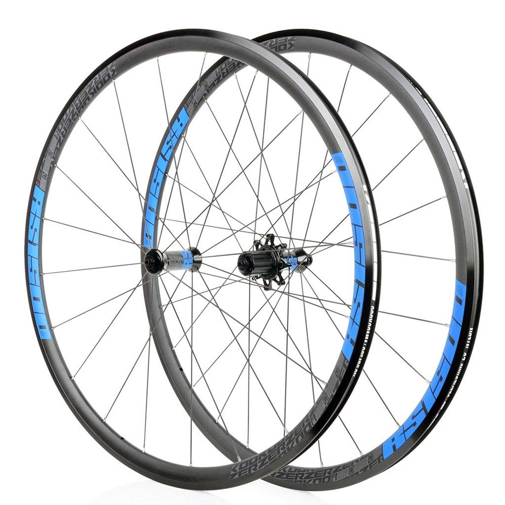 700C Bicycle Wheelset Front Rear Wheel for Road Bike Ultra-Light Rim Brake 8/9/10/11S Cassette Sprockets NBK Sealed Bearing QR 1740g (Size : Blue)