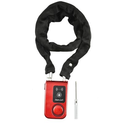 Chain Lock, Smart Bluetooth Chain Lock, 110 dB Anti Theft Smartphone Contro Lock for Motorbike/, Red
