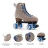 BTFL Pro Roller Skates Women, Kids & Men - Grey/Brown/Taupe, Suede Boot- Indoor, Outside, Rink, & Rhythmic Roller Skating. Stylish Colors Available(Tony Pro, US Womens: 12 / US Mens: 10.5) view 2