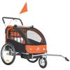Aosom Elite 360 Swivel Bike Trailer for Kids Double Child Two-Wheel Bicycle Cargo Trailer with 2 Security Harnesses, Orange view 1