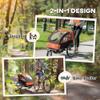 Aosom Elite 360 Swivel Bike Trailer for Kids Double Child Two-Wheel Bicycle Cargo Trailer with 2 Security Harnesses, Orange view 3