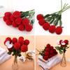 HEEPDD Red Rose Ring Box, Red Rose Shape Propose Earring Jewelry Box Romantic Proposal Ring Case for Girlfriends Lover Engagement Wedding Valentine's Day view 2