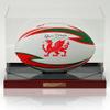John Dawes OBE Hand Signed WRU Rugby Union Ball Wales Photo AFTAL COA view 1