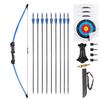 Mxessua 45" Youth Bow and Arrows Set for Kids 8-12 Teens Recurve Archery Beginner Gift Longbow Kit 9 Arrows, 4 Target Face Toy for Backyard Game Age 12-14 14-16 Blue view 1