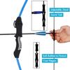 Mxessua 45" Youth Bow and Arrows Set for Kids 8-12 Teens Recurve Archery Beginner Gift Longbow Kit 9 Arrows, 4 Target Face Toy for Backyard Game Age 12-14 14-16 Blue view 4