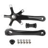 Keenso Crank Arm Set, Aluminium Alloy Folding Integrated Hollow Crank Left and Right Set Contains Middle Shaft Screw(Black) and Spare Parts view 1