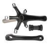 Keenso Crank Arm Set, Aluminium Alloy Folding Integrated Hollow Crank Left and Right Set Contains Middle Shaft Screw(Black) and Spare Parts view 2