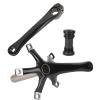 Keenso Crank Arm Set, Aluminium Alloy Folding Integrated Hollow Crank Left and Right Set Contains Middle Shaft Screw(Black) and Spare Parts view 3