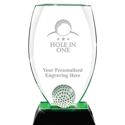 Crown Awards Crystal Golf Trophies, 9 1/2" Custom Engraved Hole in One Golf Trophy Award