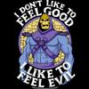 Masters of The Universe Sci-Fi 80s Movie Skeletor I Like to Feel Evil Adult Short Sleeve T-Shirt Graphic Tee Black view 3