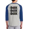 Custom 3/4 Sleeve T-Shirt Personalized Raglan Baseball T-Shirt Custom Unisex Raglan Shirt Heathergrey-Royal view 3