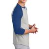 Custom 3/4 Sleeve T-Shirt Personalized Raglan Baseball T-Shirt Custom Unisex Raglan Shirt Heathergrey-Royal view 4