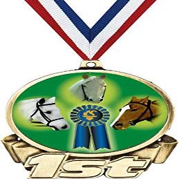 Horse Show First Place Medal, 3" Gold Horse Trophy Medal Award 10 Pack Prime