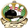 Bowling First Place Medal, 3" Gold Bowling Most Improved Trophy Medal Award 50 Pack Prime view 2