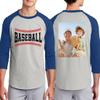 Custom 3/4 Sleeve T-Shirt Personalized Raglan Baseball T-Shirt Custom Unisex Raglan Shirt Heathergrey-Royal view 2