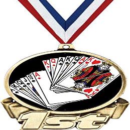 Playing Cards First Place Medal, 3" Gold Cards Trophy Medal Award 10 Pack Prime